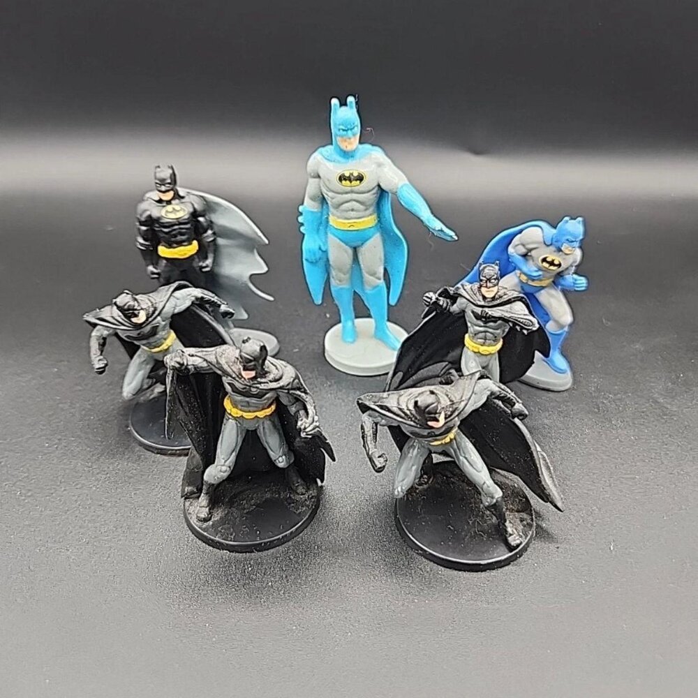 DC Comics Batman Cake Toppers Lot Of (7) 1 Is Vintage 1988 Have Wear See Pics